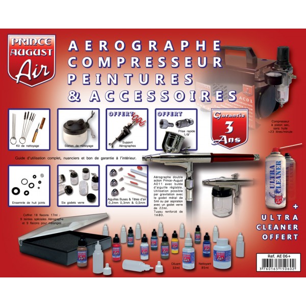 Coffret Aérographe double action Prince August A011